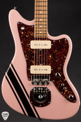 Tom Anderson Raven Classic Distress – Shell Pink w/ Black Racing Stripes Electric Guitar