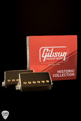 Gibson Custombucker Matched Set, Double Black, True Historic Gold Covers, 2-Conductor, Unpotted, Alnico 3, 8K Humbucker Pickups