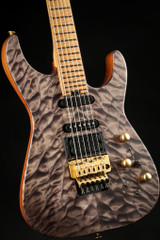 Jackson USA Signature Phil Collen PC1 Satin Caramelized Flame Maple Fingerboard - Satin Trans Black