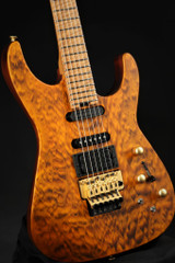 Jackson USA Signature Phil Collen PC1 Satin Caramelized Flame Maple Fingerboard - Satin Transparent Amber