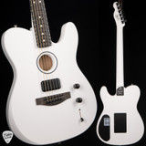 Fender Limited Edition FINNEAS American Acoustasonic Telecaster Electric Guitar in Arctic White Satin