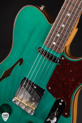 Fender Custom Shop LTD Knotty Pine Telecaster Thinline NOS Electric Guitar in Aged Teal Green Trans