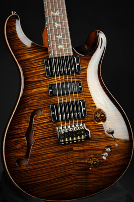 Paul Reed Smith Eddie's Guitars Wood Library Special Semi Hollow - Black Gold Burst/Brazilian Fretboard/Figured Mahogany Neck