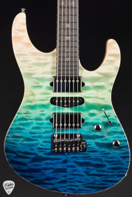 Suhr Modern Black Limba Electric Guitar in Aqua Blue Gradient