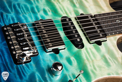 Suhr Modern Black Limba Electric Guitar in Aqua Blue Gradient