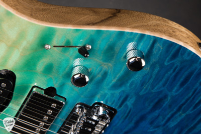 Suhr Modern Black Limba Electric Guitar in Aqua Blue Gradient