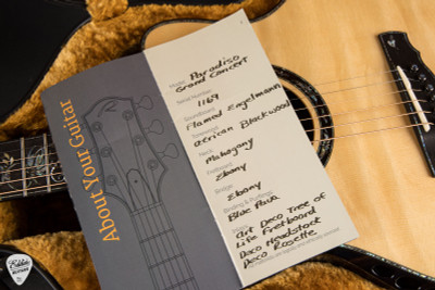 2023 - Kevin Ryan Paradiso Grand Concert - Flamed Engelmann Spruce & African Blackwood Acoustic Guitar