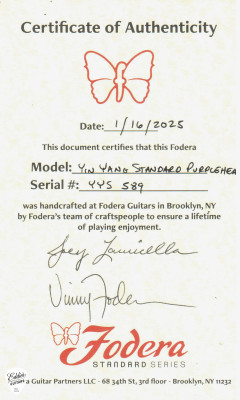 Fodera Yin Yang 4 Standard Purpleheart Bass Guitar