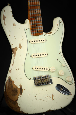 Fender Custom Shop 1957 Stratocaster Roasted Ash Heavy Relic - Faded Vintage White