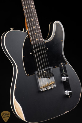 Fender Custom Shop Limited Edition HS Telecaster Custom Relic – Aged Charcoal Frost Metallic Electric Guitar