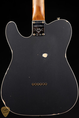 Fender Custom Shop Limited Edition HS Telecaster Custom Relic – Aged Charcoal Frost Metallic Electric Guitar