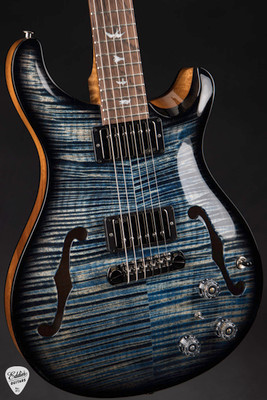 Paul Reed Smith Eddie’s Guitars Wood Library Hollowbody II Piezo Brazilian – Faded Whale Blue Smokeburst Electric Guitar