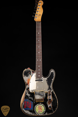 Fender Custom Shop Limited Edition Master Built Joe Strummer Telecaster Heavy Relic - Aged Black over 3-Color Sunburst Electric Guitar