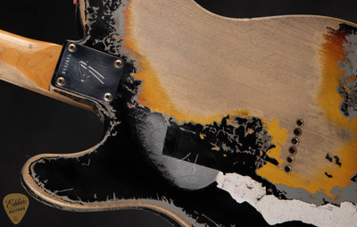 Fender Custom Shop Limited Edition Master Built Joe Strummer Telecaster Heavy Relic - Aged Black over 3-Color Sunburst Electric Guitar