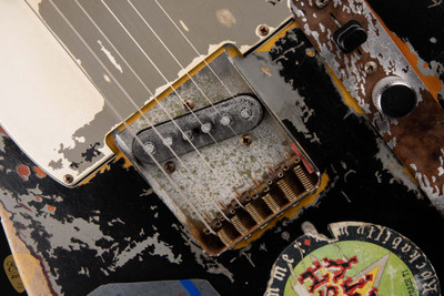 Fender Custom Shop Limited Edition Master Built Joe Strummer Telecaster Heavy Relic - Aged Black over 3-Color Sunburst Electric Guitar