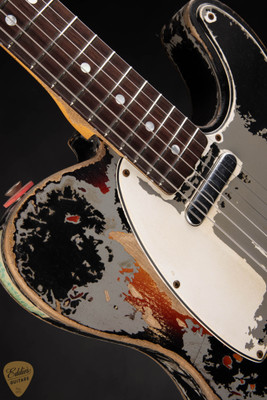 Fender Custom Shop Limited Edition Master Built Joe Strummer Telecaster Heavy Relic - Aged Black over 3-Color Sunburst Electric Guitar