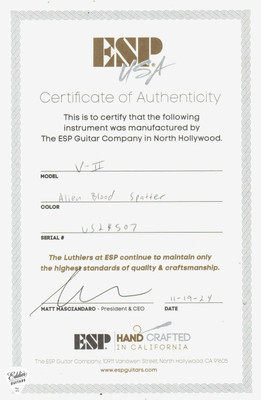 ESP V-II FR BH – Alien Blood Spatter Electric Guitar