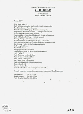 G. R. Bear SJ-C - Sitka Spruce & Australian Blackwood (SOLD)