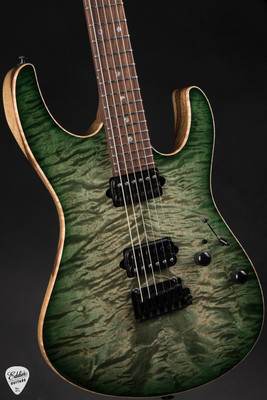 Suhr Modern Burl Maple – Faded Trans Green Burst Electric Guitar