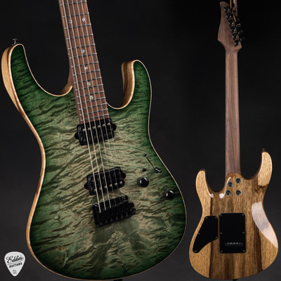 Suhr Modern Burl Maple – Faded Trans Green Burst Electric Guitar