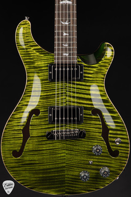 Paul Reed Smith Eddie’s Guitars Wood Library Hollowbody II Piezo Ziricote FB/Stained Neck – Jade Electric Guitar