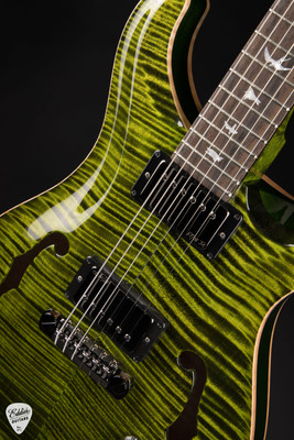 Paul Reed Smith Eddie’s Guitars Wood Library Hollowbody II Piezo Ziricote FB/Stained Neck – Jade Electric Guitar