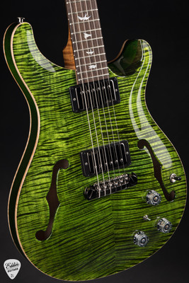 Paul Reed Smith Eddie’s Guitars Wood Library Hollowbody II Piezo Brazilian – Jade Electronic Guitar