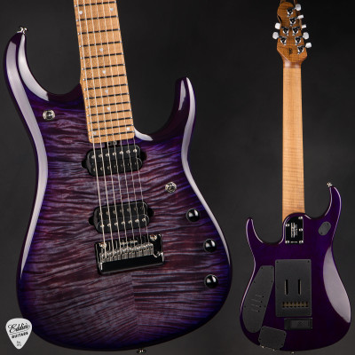 Ernie Ball Music Man JP15 7 String Electric Guitar in Purple Nebula Flame