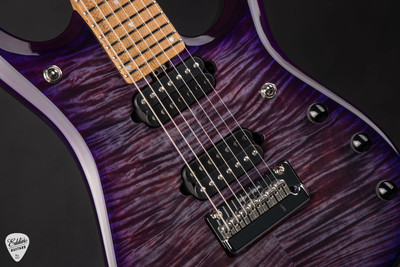 Ernie Ball Music Man JP15 7 String Electric Guitar in Purple Nebula Flame