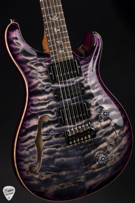 Paul Reed Smith Eddie’s Guitars Wood Library Special Semi Hollow – Charcoal Purple Burst/Ziricote Fretboard/Figured Maple Neck Electric Guitar
