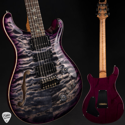 Paul Reed Smith Eddie’s Guitars Wood Library Special Semi Hollow – Charcoal Purple Burst/Ziricote Fretboard/Figured Maple Neck Electric Guitar