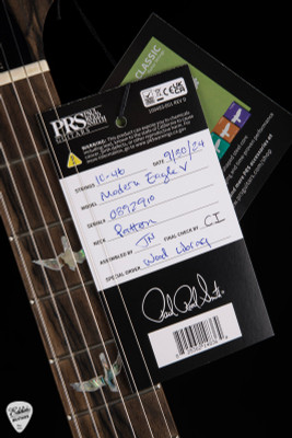 Paul Reed Smith Eddie’s Guitars Wood Library Modern Eagle V Ziricote FB/Rosewood Neck – Faded Whale Blue Electric Guitar