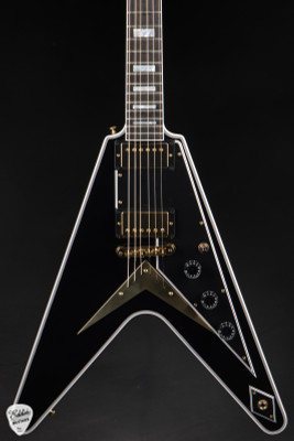 Gibson Custom Shop Flying V Custom Ebony Electric Guitar