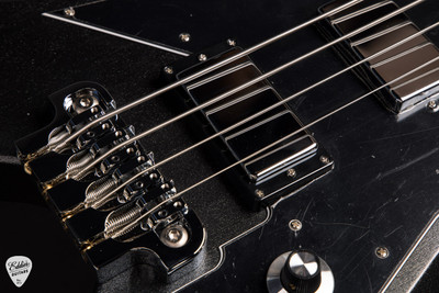 Dunable Asteroid Bass Guitar in Silver Flake over Black