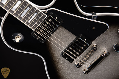 Gibson Custom Shop PSL Les Paul Custom Gloss Electric Guitar in Silverburst Sparkle 10.7 #CS402141