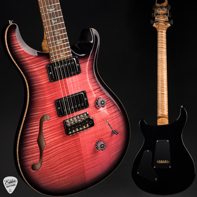 Paul Reed Smith Eddie’s Guitars Wood Library Special Semi Hollow Bonni Pink Smokeburst/Cocobolo Fingerboard/Figured Maple Neck Electric Guitar