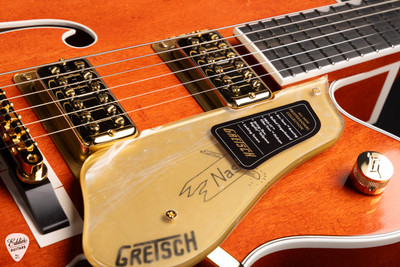 Gretsch Pro Nashville Hollow Body with String-Thru Bigsby, Gold Hardware Orange Stain electric guitar
