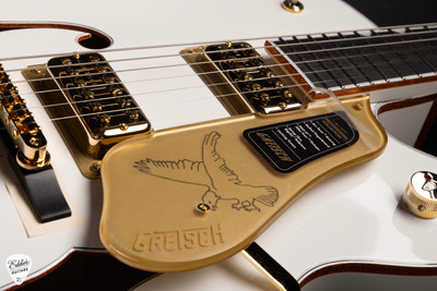 Gretsch Pro Falcon Hollow Body with String-Thru Bigsby, Gold Hardware, Ebony Fingerboard White electric guitar