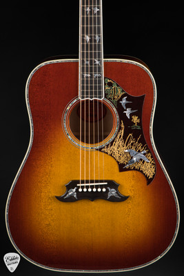 Gibson Custom Shop PSL Doves in Flight Quilt Wildfire Burst Acoustic Guitar