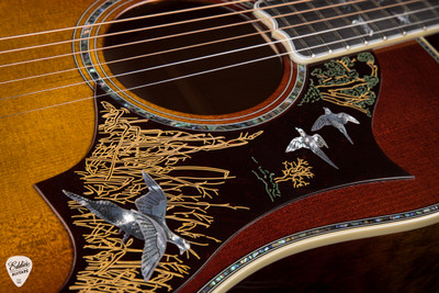 Gibson Custom Shop PSL Doves in Flight Quilt Wildfire Burst Acoustic Guitar