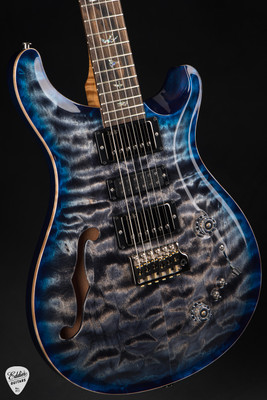 Paul Reed Smith Eddie’s Guitars Wood Library Special Semi Hollow Electric Guitar in Charcoal Blue Burst/Ziricote Fretboard/Figured Maple Neck