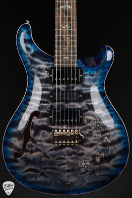 Paul Reed Smith Eddie’s Guitars Wood Library Special Semi Hollow Electric Guitar in Charcoal Blue Burst/Ziricote Fretboard/Figured Maple Neck
