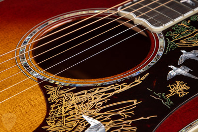 Gibson Custom Shop PSL Doves in Flight Quilt Wildfire Burst Acoustic Guitar