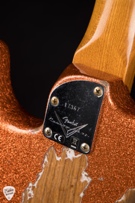 Fender Custom Shop Eddie's Guitars Exclusive Dealer Select Roasted 1963 Stratocaster Heavy Relic Electric Guitar in Orange Sparkle
