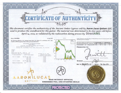 Jeff Jewitt 00-14c - Dark Forest Ancient Cypress & Figured Indian Rosewood