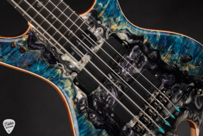 Alembic Mark King Signature Deluxe Electric Bass Guitar in Buckeye Burl Resin Top