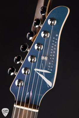 Tom Anderson Pro Am Electric Guitar in Mystichrome with Silver Dog Hair