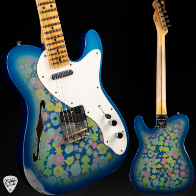 Fender Custom Shop Limited Edition 50s Tele Thinline Relic Aged Blue Flower electric guitar