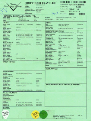 Fender Custom Shop Journeyman Relic® Bass VI tahitian coral electric guitars