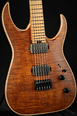 Jackson USA Misha Mansoor Juggernaut HT6FM Carmalized Flame Maple Fingerboard Satin Amber Tiger Eye #JMM1910612